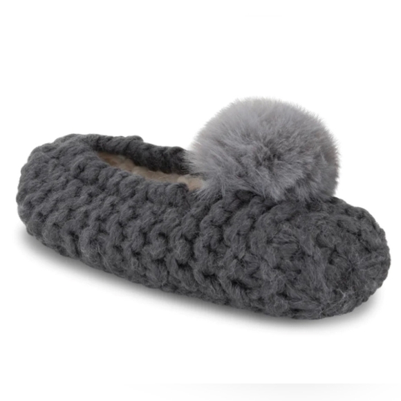 Pom Pom Ballerina  Hand Knit women's Slippers size S/M (5-7) - Picture 2 of 6